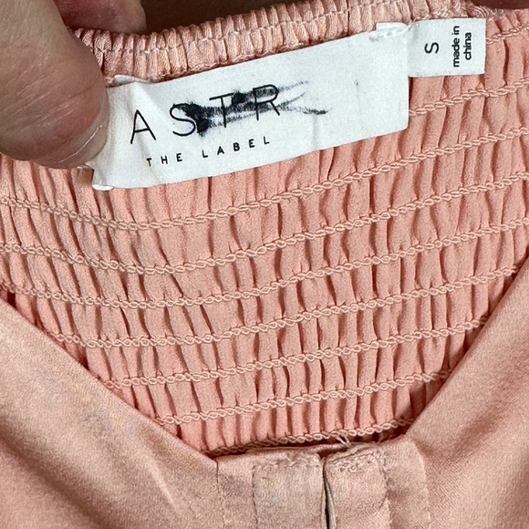 NEW ASTR Corset Peplum Top Blouse‎ Size Small Long Sleeves Romantic Baby Pink S - Picture 5 of 14